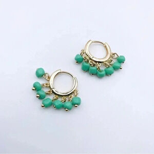 Green beads hoops